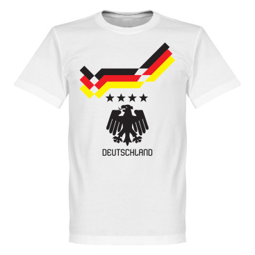 Tyskland T-shirt 1990 4 Star Retro Vit