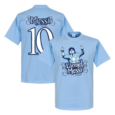 Argentina T-shirt No10 Tee Lionel Messi Ljusblå