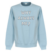 Manchester City Tröja Why Always Me Sweatshirt Mario Balotelli Ljusblå