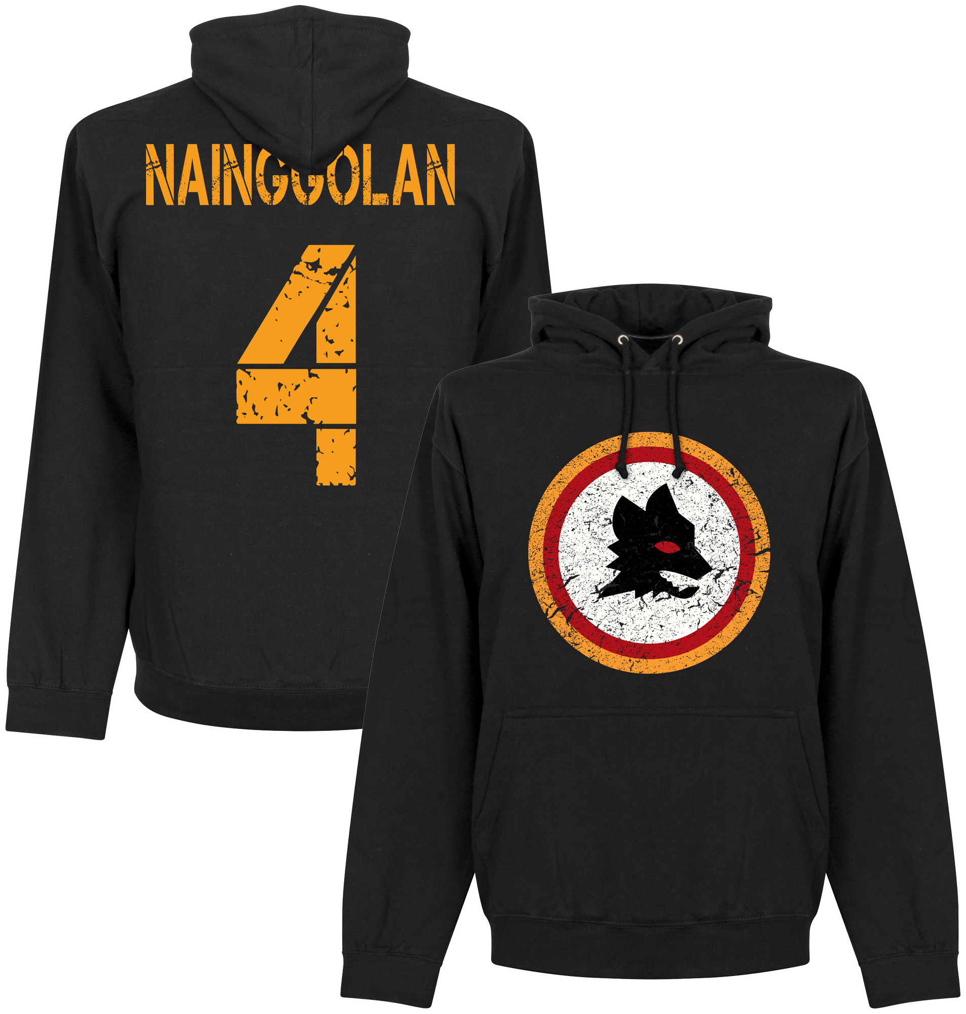 Roma Huvtröja Retro Nainggolan 4 Svart Roma Huvtröja Retro Nainggolan 4 Svart