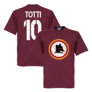 Roma T-shirt Vintage Crest With Totti 10 Francesco Totti Rödbrun