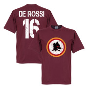 Roma T-shirt Vintage Crest With De Rossi 16 Daniele De Rossi Rödbrun