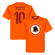 Roma T-shirt Vintage Crest With Totti 10 Francesco Totti Orange
