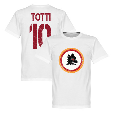 Roma T-shirt Vintage Crest With Totti 10 Francesco Totti Vit