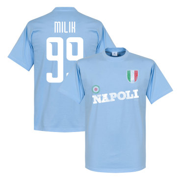 Napoli T-shirt Milik Ljusblå