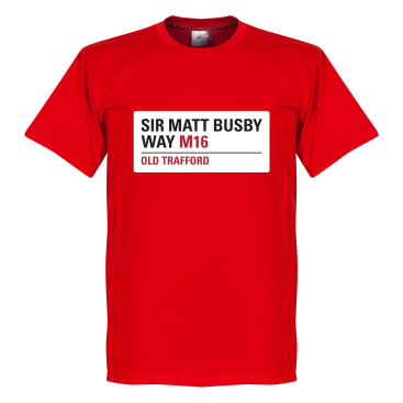 Manchester United T-shirt Sir Matt Busby Way Sign Röd