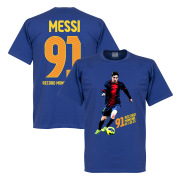 Barcelona T-shirt Messi 91 World Record Goals Lionel Messi Blå