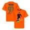 Barcelona T-shirt Messi 91 World Record Goals Lionel Messi Orange