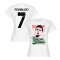 Portugal T-shirt Ronaldo 7 Flag Dam Cristiano Ronaldo Vit