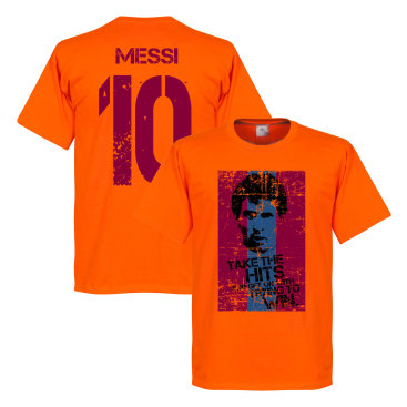 Barcelona T-shirt Messi 10 Flag Lionel Messi Orange