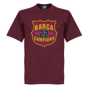 Barcelona T-shirt Winners 22 Champions Crest Vinröd