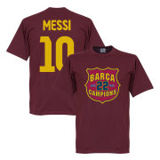 Barcelona T-shirt Winners Messi 10 Champions Crest Lionel Messi Vinröd