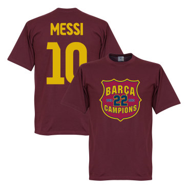 Barcelona T-shirt Winners Messi 10 Champions Crest Lionel Messi Vinröd