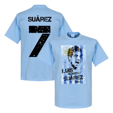 Uruguay T-shirt Flag Luis Suarez Ljusblå