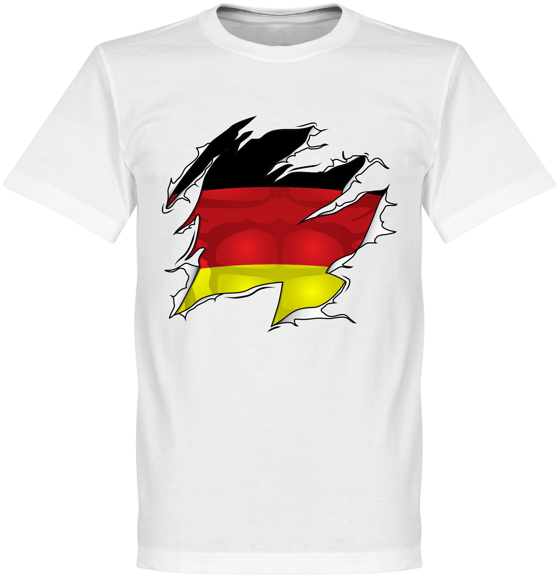 Tyskland T-shirt Ripped Flag Barn Vit