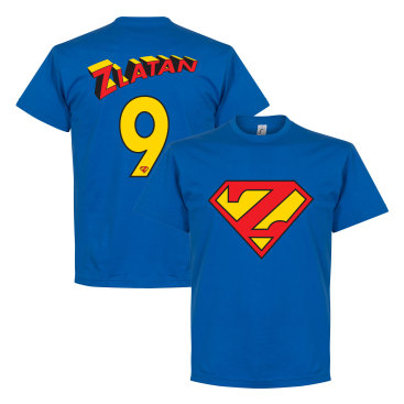 Manchester United T-shirt Zlatan 9 Superman Zlatan Ibrahimovic Blå
