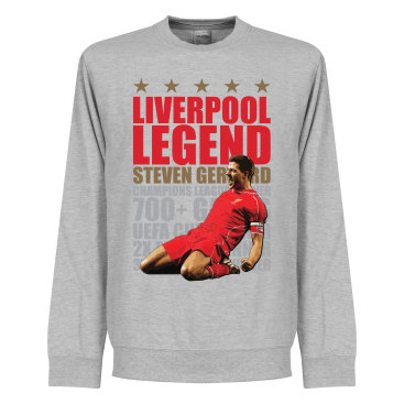 Liverpool Tröja Gerrard Legend Sweatshirt Steven Gerrard Grå