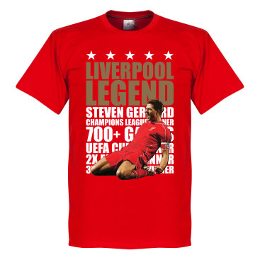 Liverpool T-shirt Legend Steven Gerrard Röd/vit