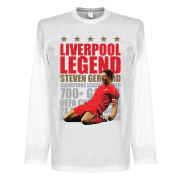 Liverpool T-shirt Legend Gerrard Legend Long Sleeve Steven Gerrard Vit
