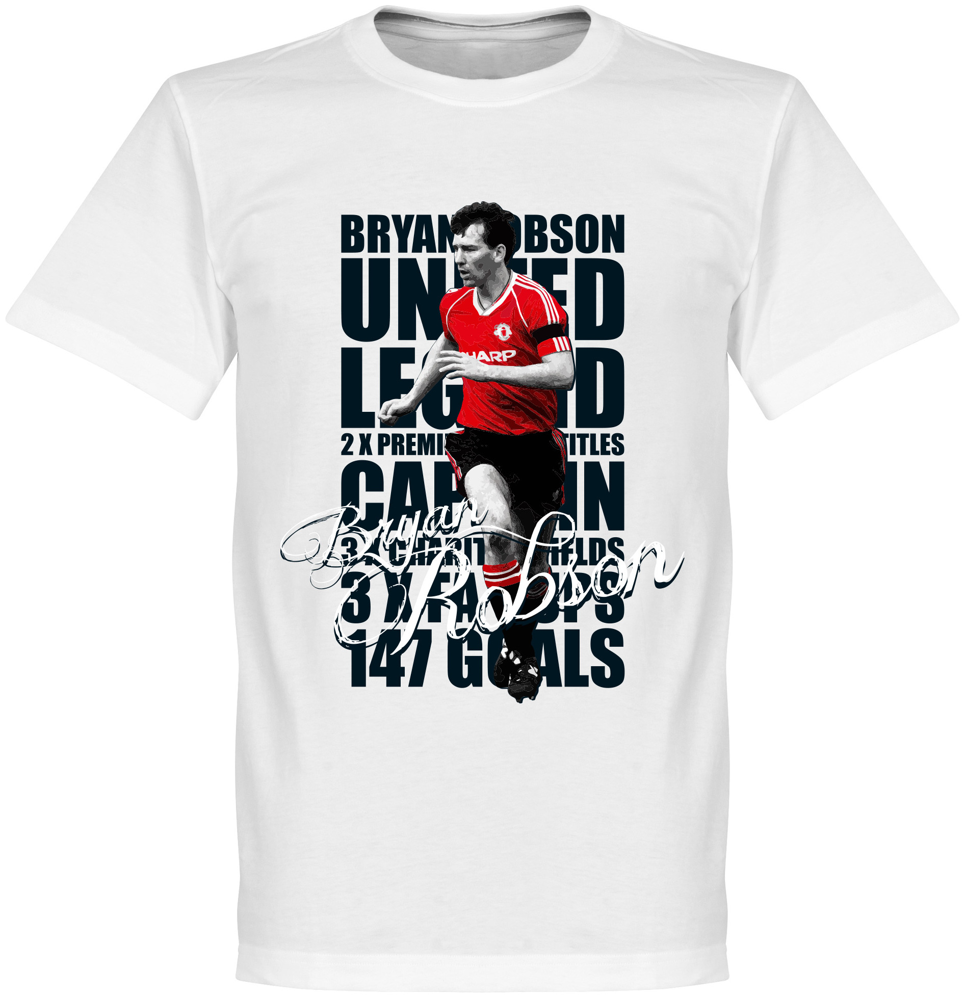 Manchester United T shirt Legend Robson Legend Vit Manchester United T shirt Legend Robson Legend Vit