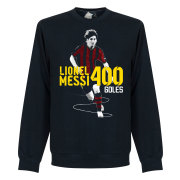 Barcelona Tröja Messi 400 Goals Sweatshirt Lionel Messi Mörkblå