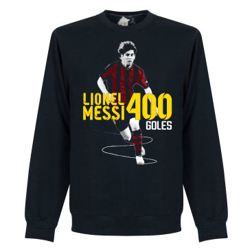 Barcelona Tröja Messi 400 Goals Sweatshirt Lionel Messi Mörkblå