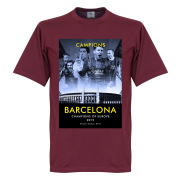 Barcelona T-shirt Winners 2015 European Champions Lionel Messi Rödbrun