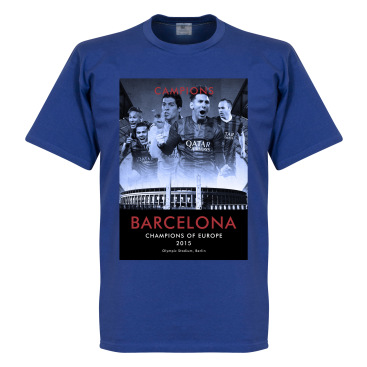 Barcelona T-shirt Winners 2015 European Champions Lionel Messi Blå