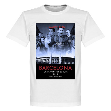 Barcelona T-shirt Winners 2015 European Champions Lionel Messi Vit