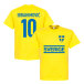 Sverige T-shirt Ibrahimovic 10 Team Zlatan Ibrahimovic Gul