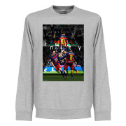 Barcelona Tröja The Holy Trinity Sweatshirt Neymar Grå