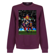 Barcelona Tröja The Holy Trinity Sweatshirt Lionel Messi Rödbrun