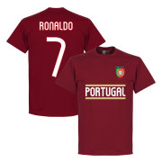 Portugal T-shirt Ronaldo 7 Team Barn Cristiano Ronaldo Rödbrun