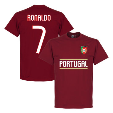 Portugal T-shirt Ronaldo 7 Team Barn Cristiano Ronaldo Rödbrun