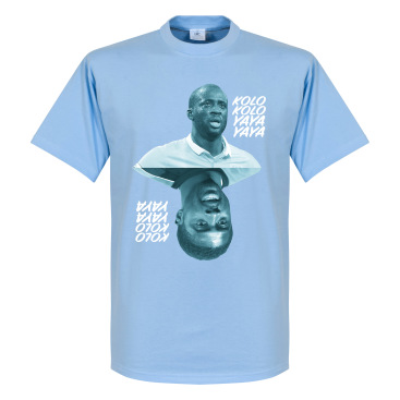 Manchester City T-shirt Ya Ya Kolo Kolo Yaya Toure Ljusblå