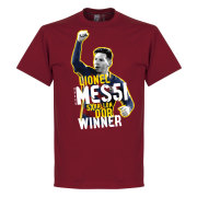 Barcelona T-shirt Messi Five Time Ballon Dor Winner Lionel Messi Röd