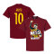 Barcelona T-shirt Messi No 10 Five Time Ballon Dor Winner Lionel Messi Röd