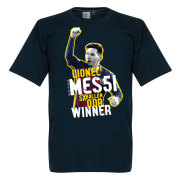 Barcelona T-shirt Messi Five Time Ballon Dor Winner Lionel Messi Mörkblå