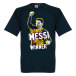Barcelona T-shirt Messi Five Time Ballon Dor Winner Lionel Messi Mörkblå
