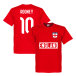 England T-shirt Rooney 10 Team Wayne Rooney Röd