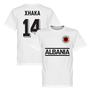 Albanien T-shirt Xhaka 14 Team Vit