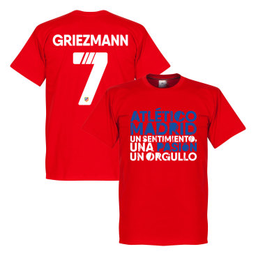 Atletico Madrid T-shirt Atletico Motto Griezmann Antoine Griezmann Röd