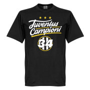 Juventus T-shirt Campioni 34 Crest Svart