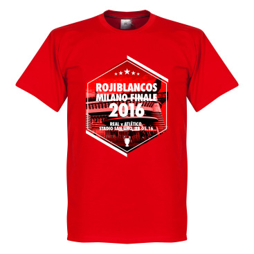 Atletico Madrid T-shirt 2016 Rojiblancos Milano Finale Röd
