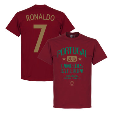 Portugal T-shirt European Champions 2016 Ronaldo Cristiano Ronaldo Röd