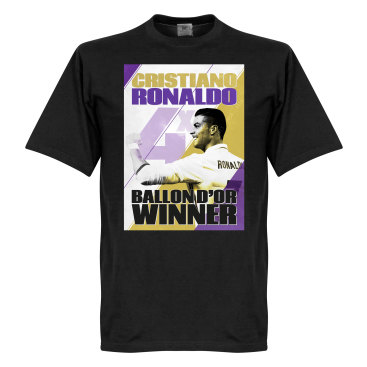 Real Madrid T-shirt Ronaldo 4 Times Ballon Dor Winners Madrid Barn Cristiano Ronaldo Svart