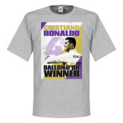 Real Madrid T-shirt Ronaldo 4 Times Ballon Dor Winners Madrid Cristiano Ronaldo Grå