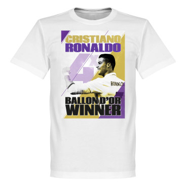 Real Madrid T-shirt Ronaldo 4 Times Ballon Dor Winners Madrid Cristiano Ronaldo Vit