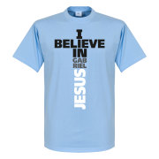 Manchester City T-shirt I Believe In Gabriel Jesus Ljusblå