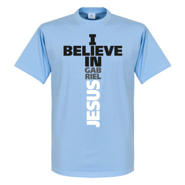Manchester City T-shirt I Believe In Gabriel Jesus Ljusblå